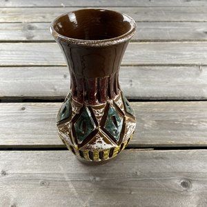 Vintage Italian Mid-Century Modern Geometric Lava Clay Vase